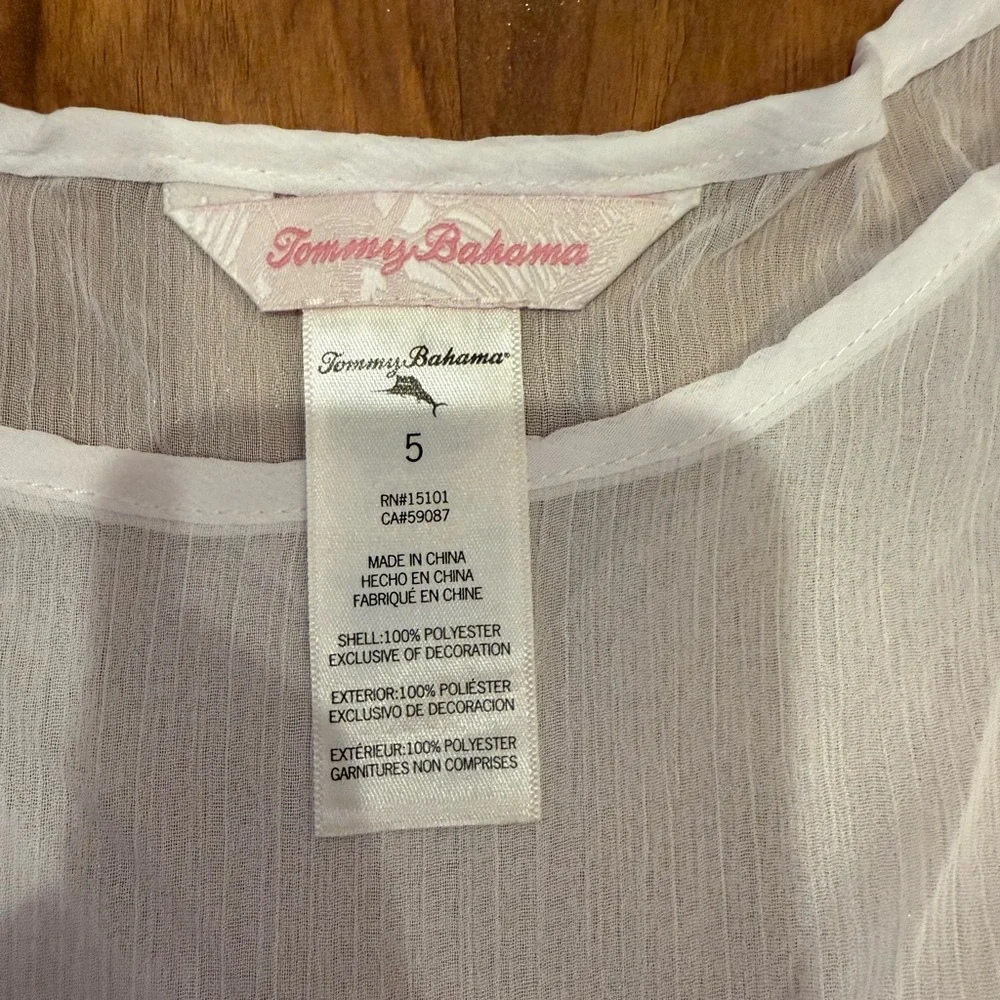 Tommy bahama bathing suit cover‎ up sheer white mesh 5 girls swim suit NWT